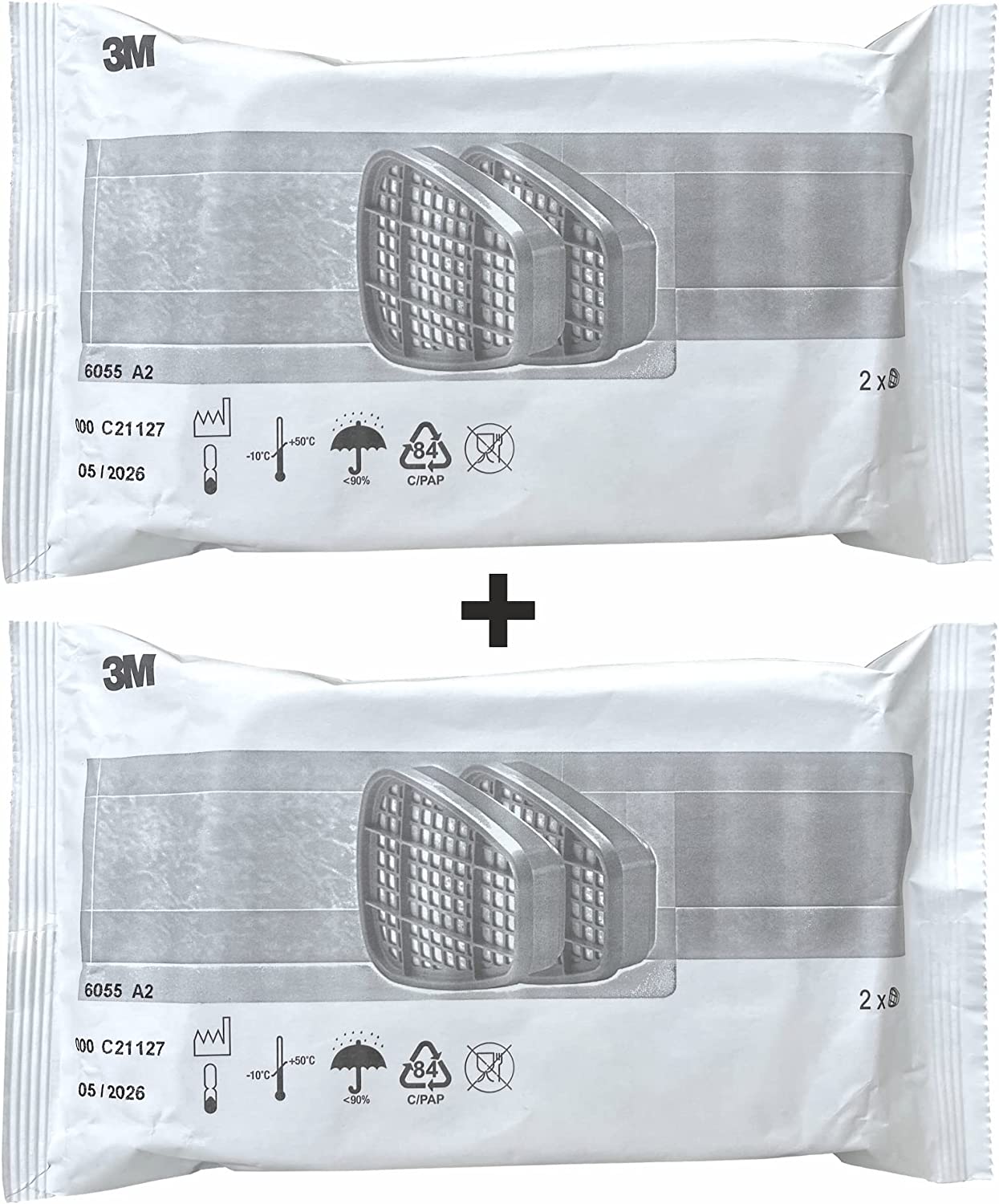 3M 6055 Filter A2 gegen Organische Dämpfe mit Gehörschutzstöpsel