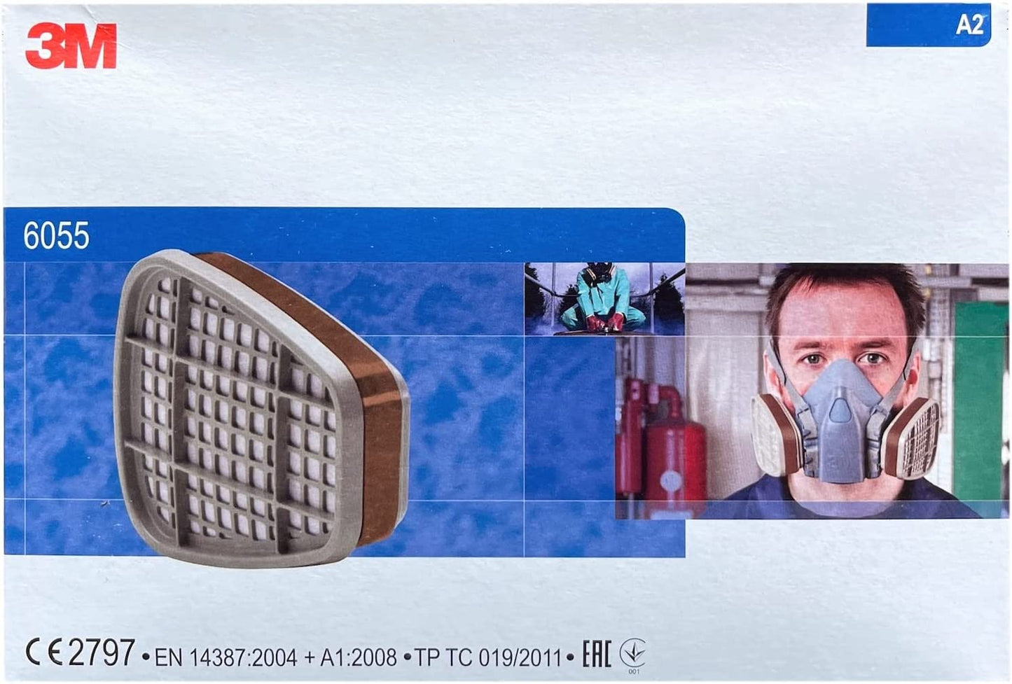 3M 6055 Filter A2 gegen Organische Dämpfe mit Gehörschutzstöpsel