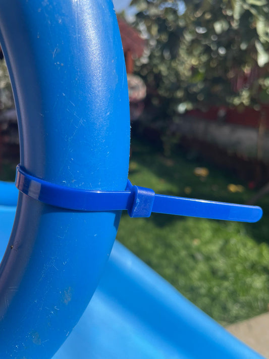 intervisio Kabelbinder Wiederverschließbar, 200mm x 7,6mm, 100 Stück, Blau
